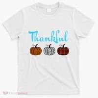 Fall Plaid Pumpkin Thankful Women, Thanksgiving Be Blessed T-Shirt thumb 0