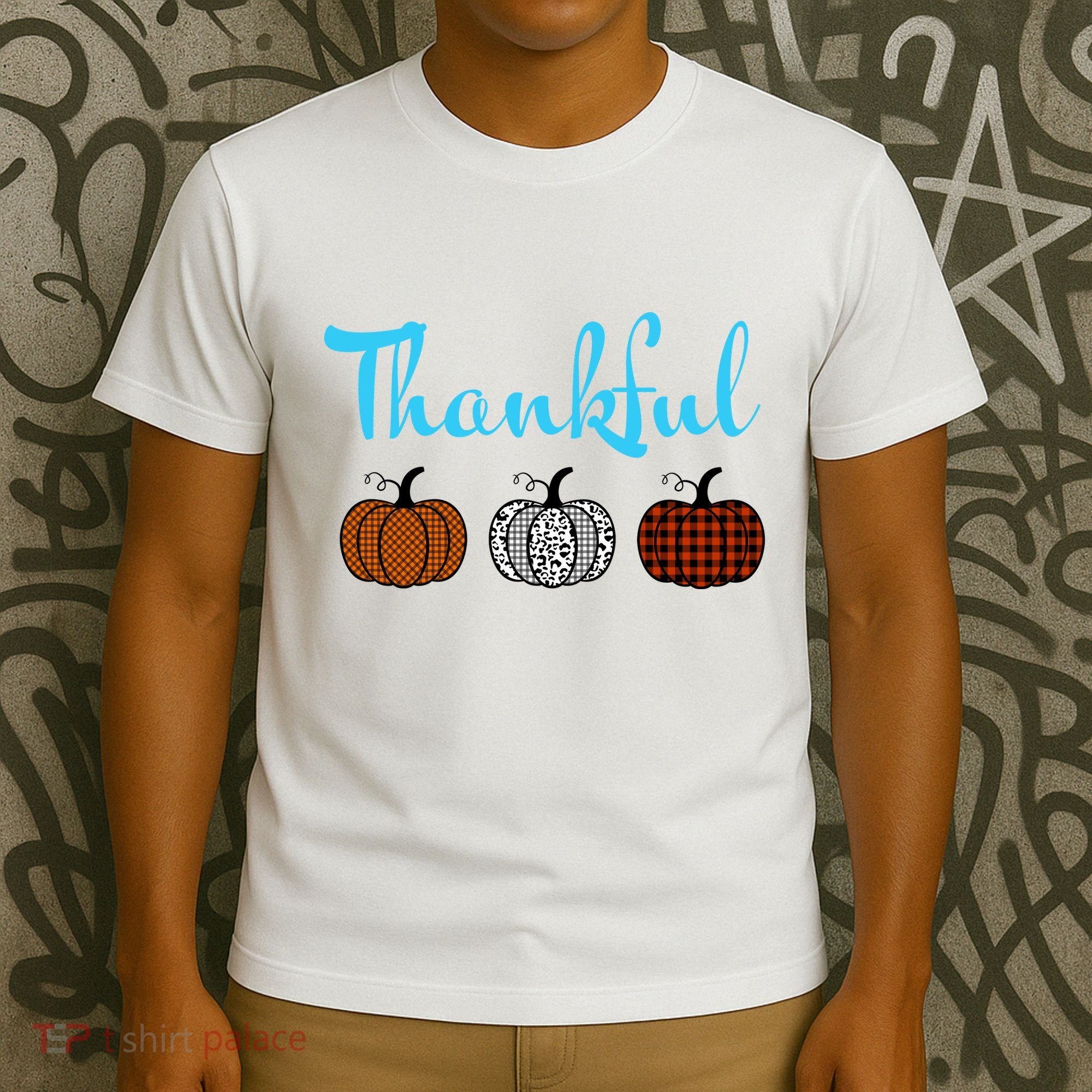 Fall Plaid Pumpkin Thankful Women, Thanksgiving Be Blessed T-Shirt