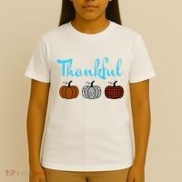 Fall Plaid Pumpkin Thankful Women, Thanksgiving Be Blessed T-Shirt thumb 4