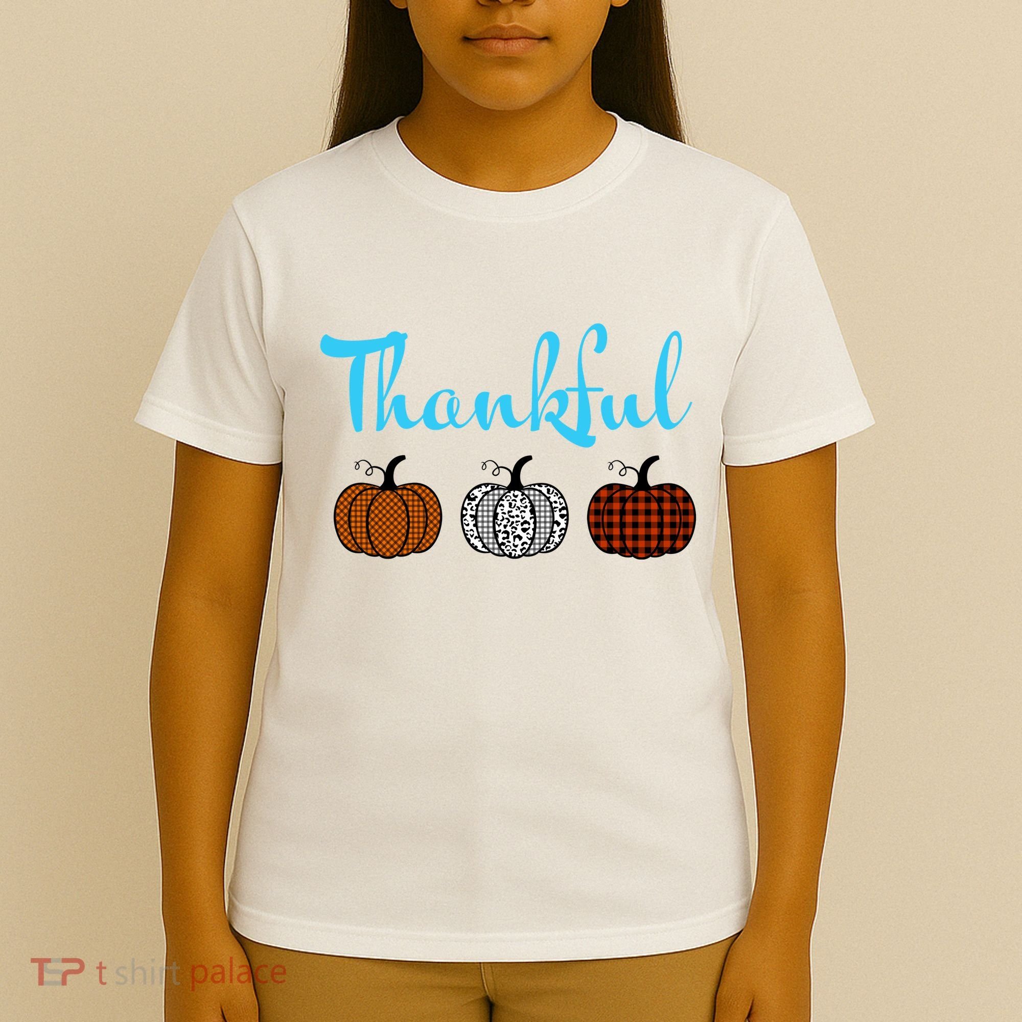 Fall Plaid Pumpkin Thankful Women, Thanksgiving Be Blessed T-Shirt