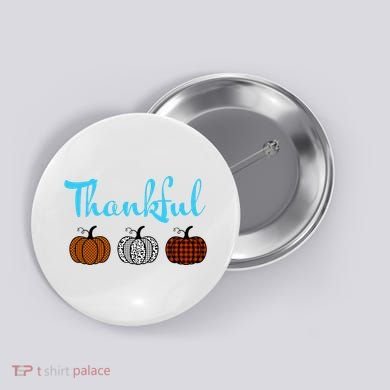 Fall Plaid Pumpkin Thankful Women, Thanksgiving Be Blessed Button