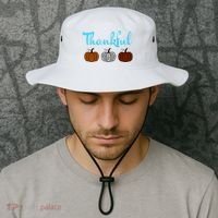 Fall Plaid Pumpkin Thankful Women, Thanksgiving Be Blessed Bucket Hat thumb 2