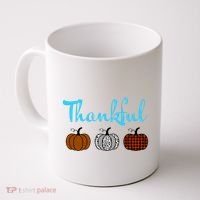 Fall Plaid Pumpkin Thankful Women, Thanksgiving Be Blessed Coffee Mug thumb 0