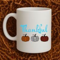 Fall Plaid Pumpkin Thankful Women, Thanksgiving Be Blessed Coffee Mug thumb 2