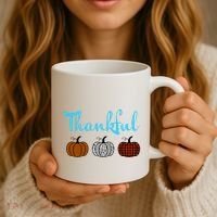 Fall Plaid Pumpkin Thankful Women, Thanksgiving Be Blessed Coffee Mug thumb 3