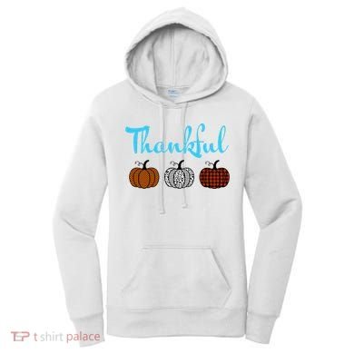 Fall Plaid Pumpkin Thankful Women, Thanksgiving Be Blessed Women's Hoodie