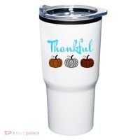 Fall Plaid Pumpkin Thankful Women, Thanksgiving Be Blessed Tumbler thumb 0