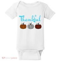 Fall Plaid Pumpkin Thankful Women, Thanksgiving Be Blessed Baby Bodysuit thumb 0
