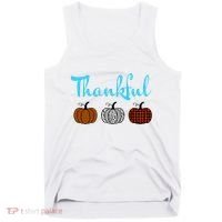 Fall Plaid Pumpkin Thankful Women, Thanksgiving Be Blessed Tank Top thumb 0