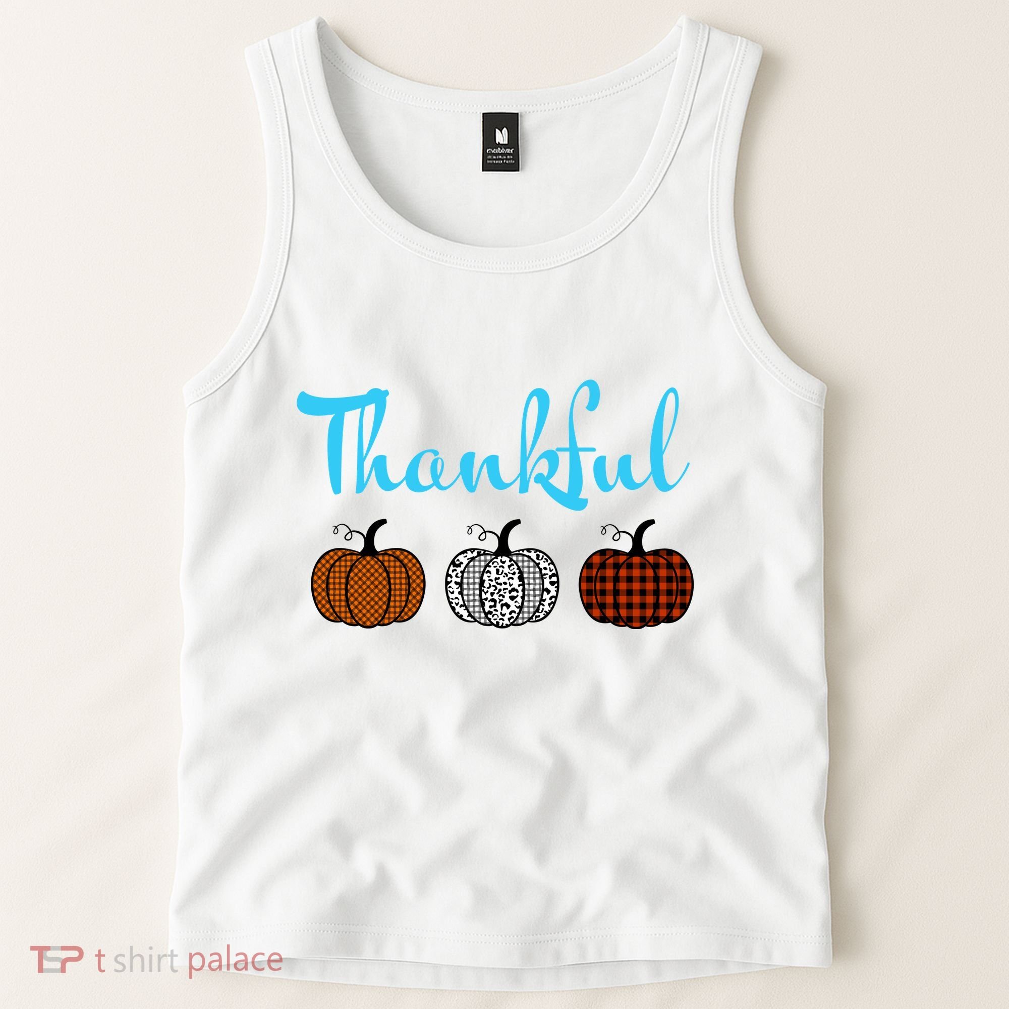 Fall Plaid Pumpkin Thankful Women, Thanksgiving Be Blessed Tank Top