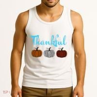 Fall Plaid Pumpkin Thankful Women, Thanksgiving Be Blessed Tank Top thumb 3