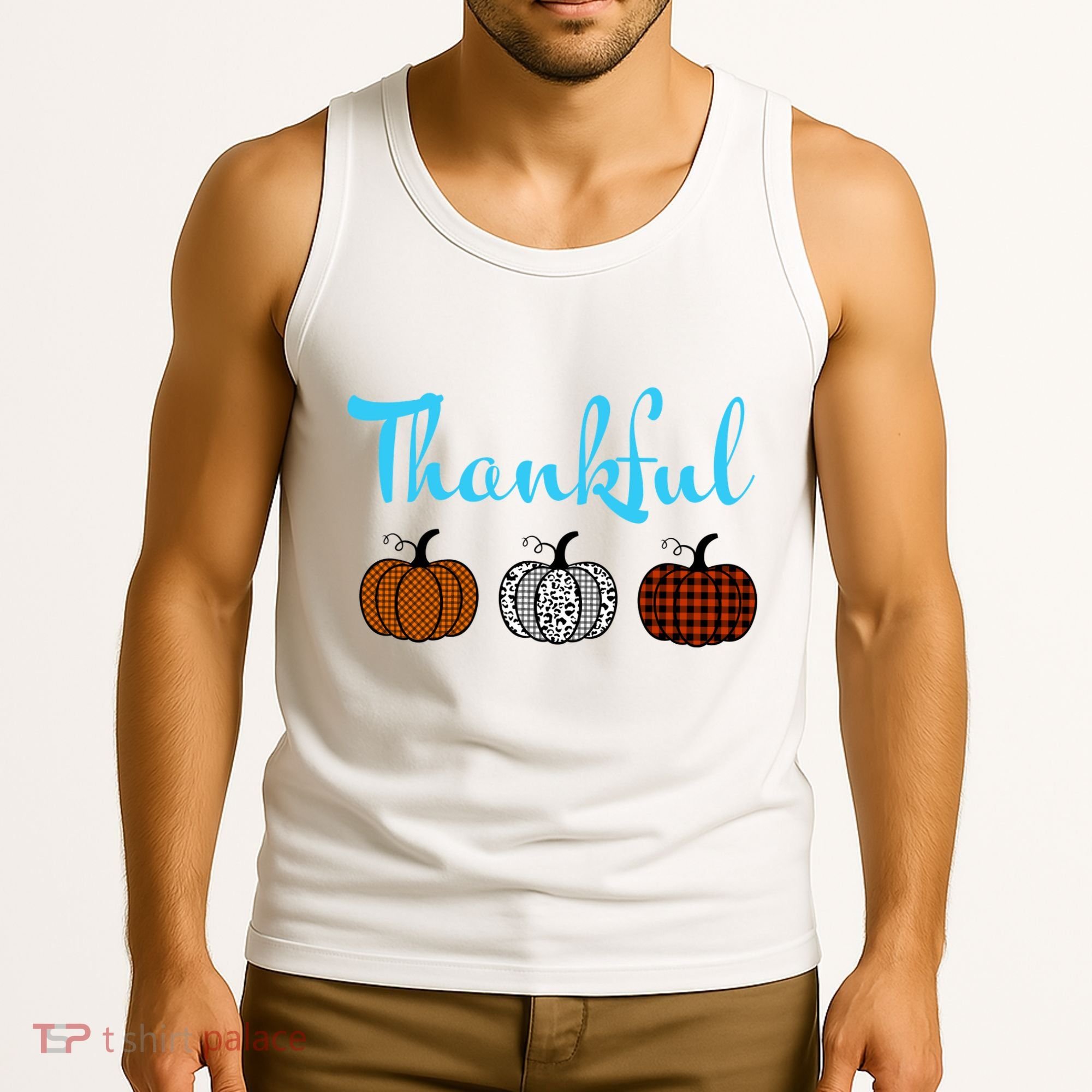 Fall Plaid Pumpkin Thankful Women, Thanksgiving Be Blessed Tank Top