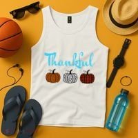 Fall Plaid Pumpkin Thankful Women, Thanksgiving Be Blessed Tank Top thumb 4