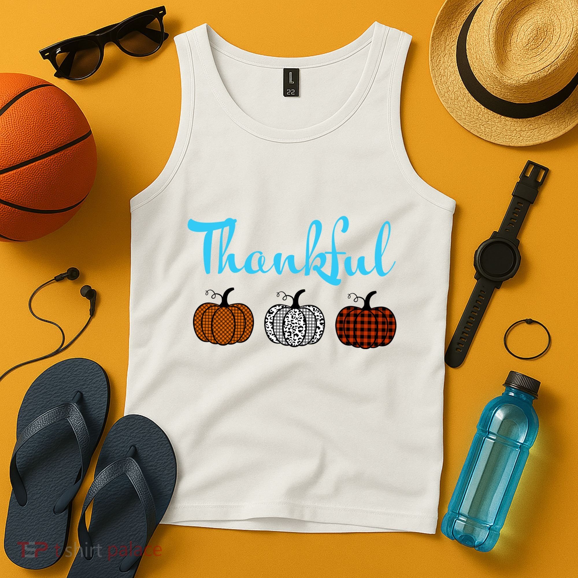 Fall Plaid Pumpkin Thankful Women, Thanksgiving Be Blessed Tank Top