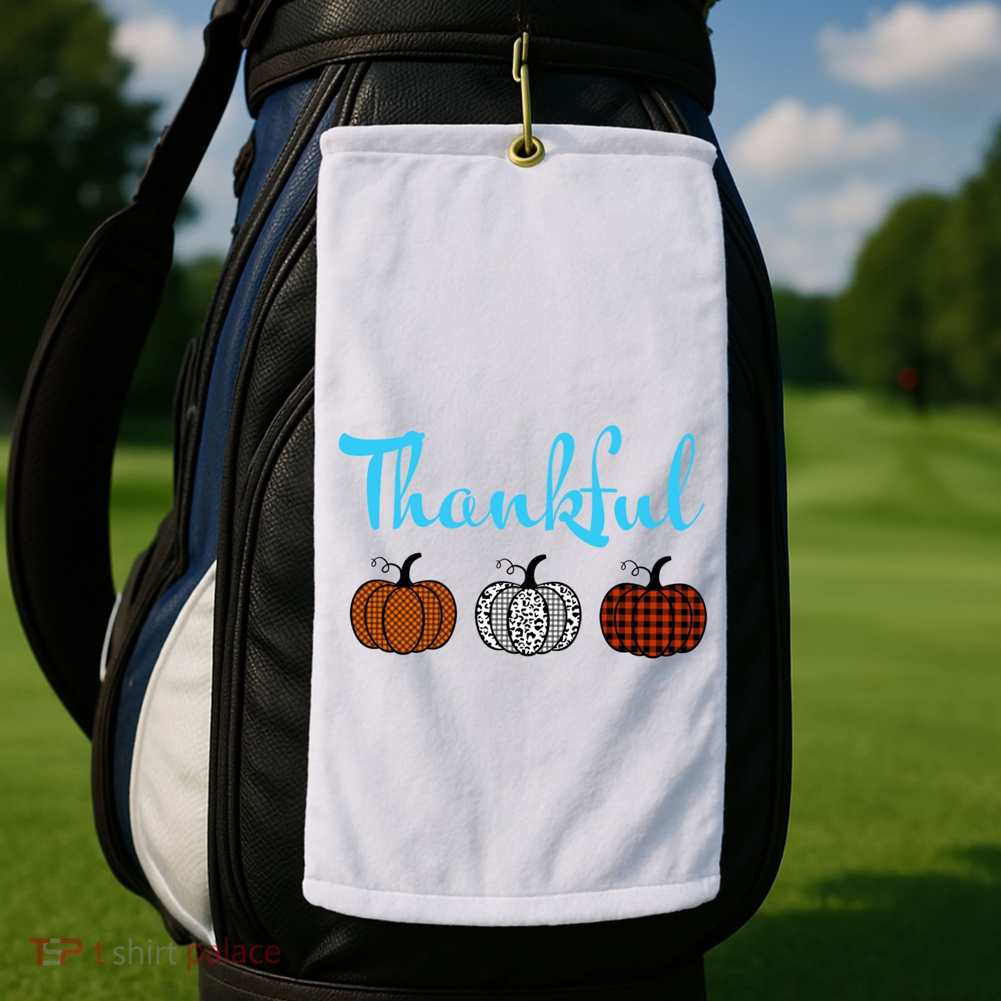 Fall Plaid Pumpkin Thankful Women, Thanksgiving Be Blessed Golf Towel