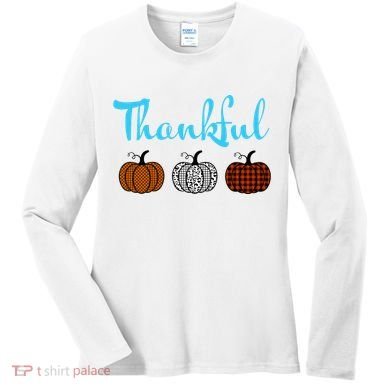 Fall Plaid Pumpkin Thankful Women, Thanksgiving Be Blessed Women's Long Sleeve Shirt