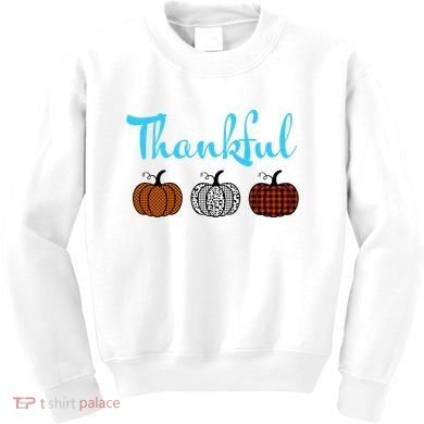 Fall Plaid Pumpkin Thankful Women, Thanksgiving Be Blessed Kids Sweatshirt