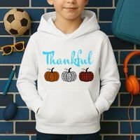 Fall Plaid Pumpkin Thankful Women, Thanksgiving Be Blessed Kids Hoodie thumb 2