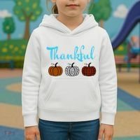Fall Plaid Pumpkin Thankful Women, Thanksgiving Be Blessed Kids Hoodie thumb 3