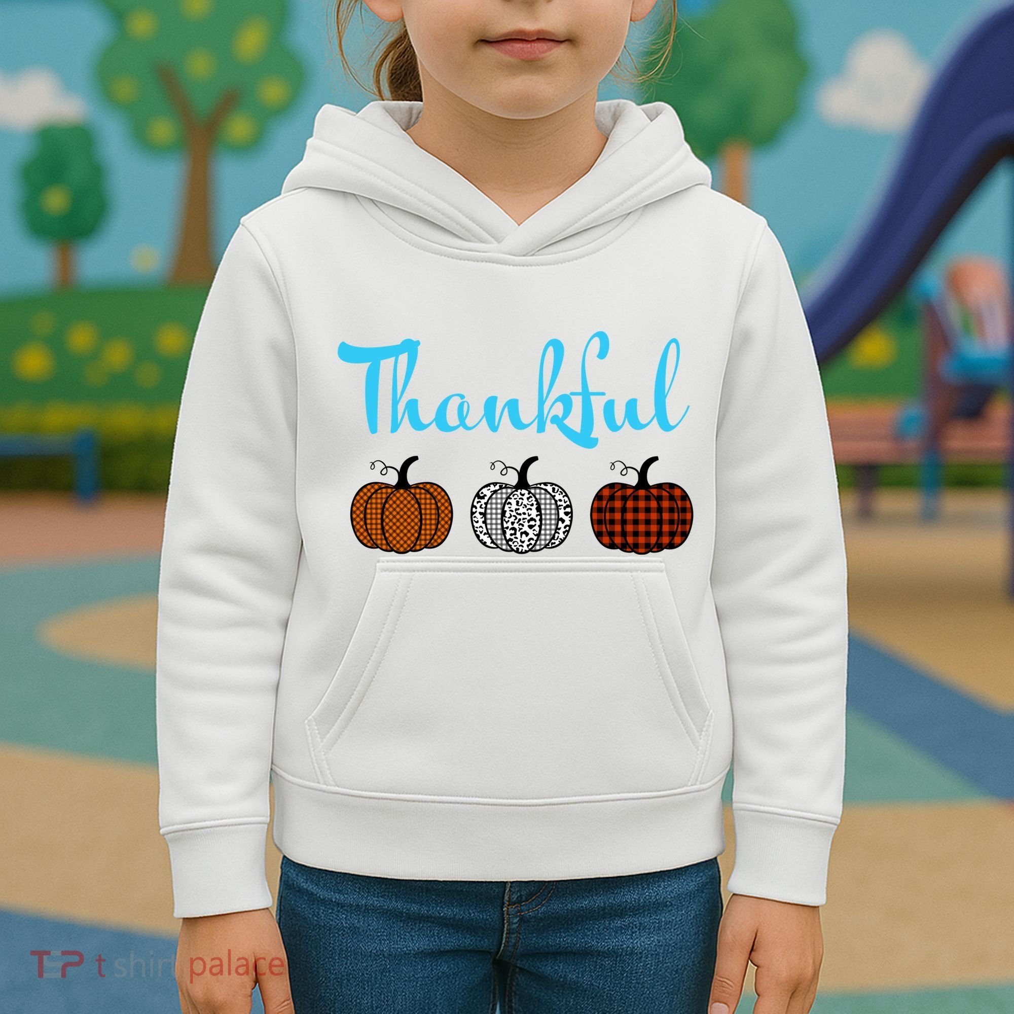 Fall Plaid Pumpkin Thankful Women, Thanksgiving Be Blessed Kids Hoodie