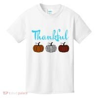 Fall Plaid Pumpkin Thankful Women, Thanksgiving Be Blessed Kids T-Shirt thumb 0