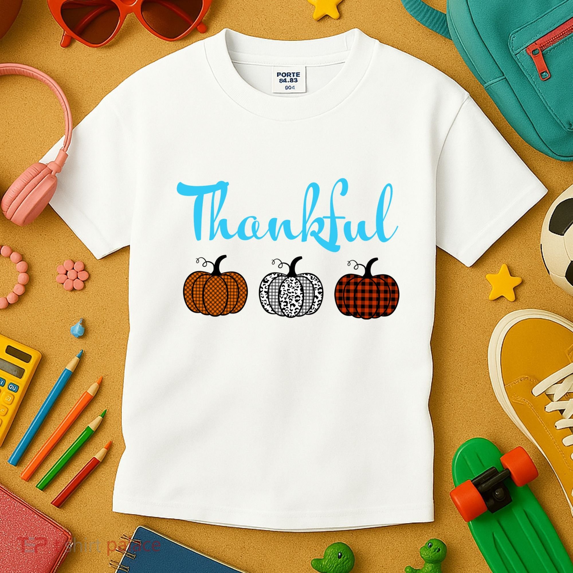 Fall Plaid Pumpkin Thankful Women, Thanksgiving Be Blessed Kids T-Shirt