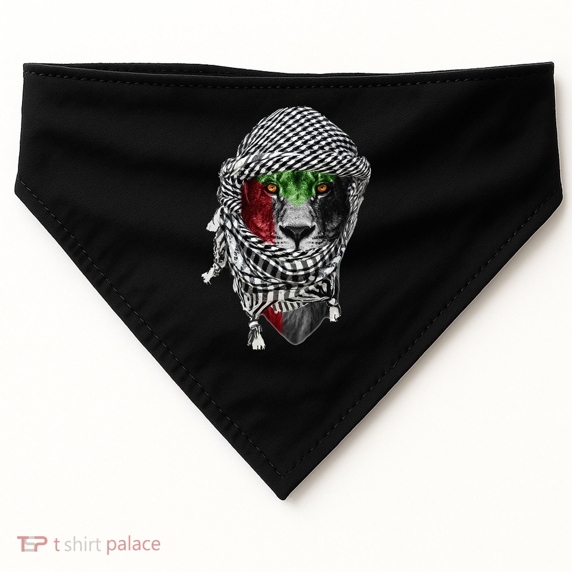 Free palestine Palestinian lion USA-Made Doggie Bandana