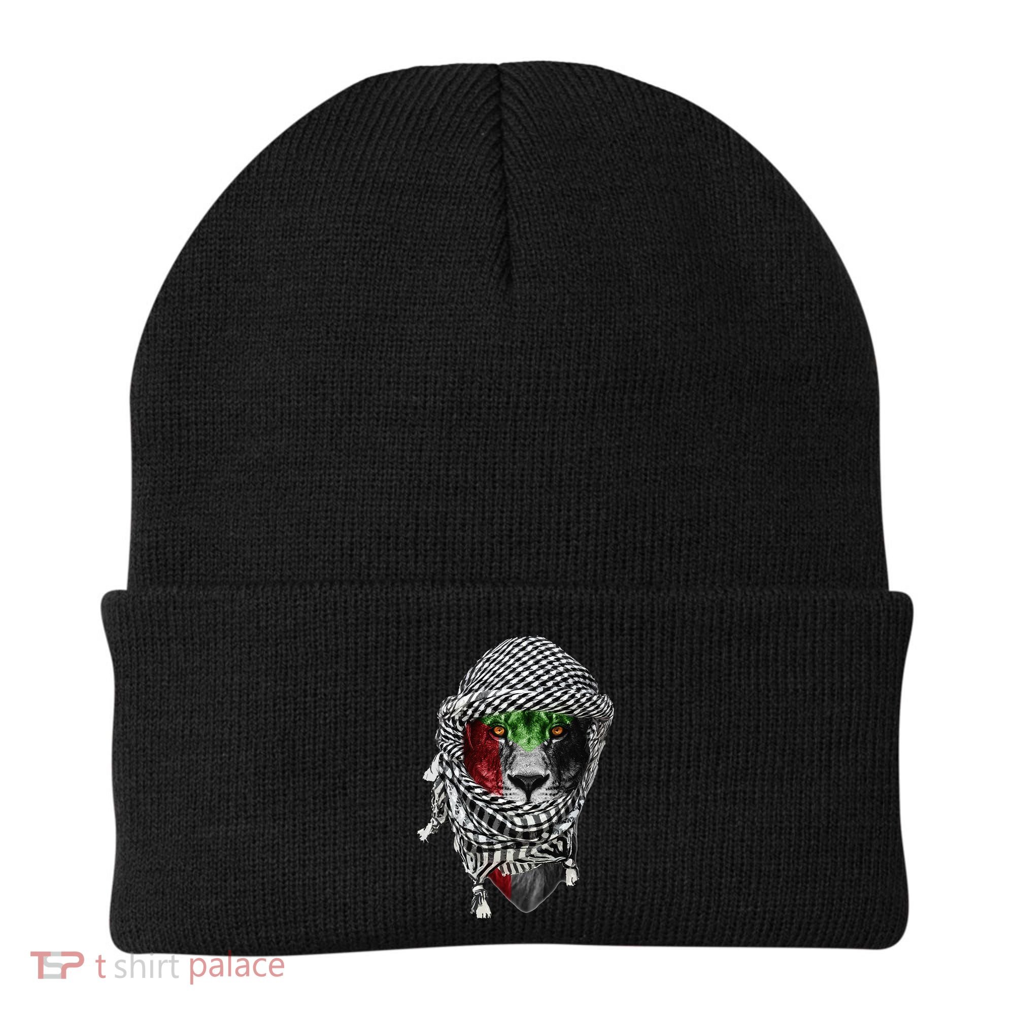 Free palestine Palestinian lion Beanie