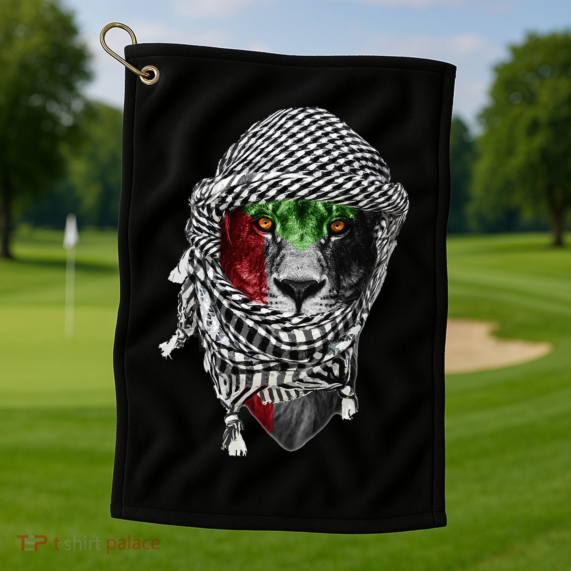 Free palestine Palestinian lion Golf Towel