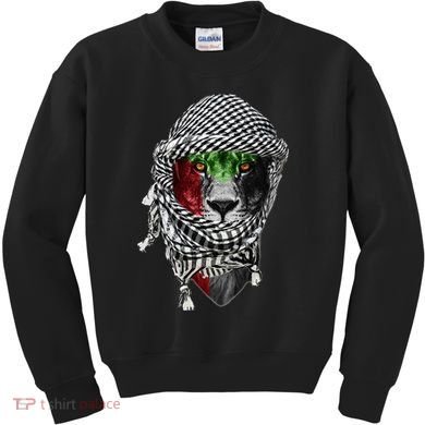 Free palestine Palestinian lion Kids Sweatshirt