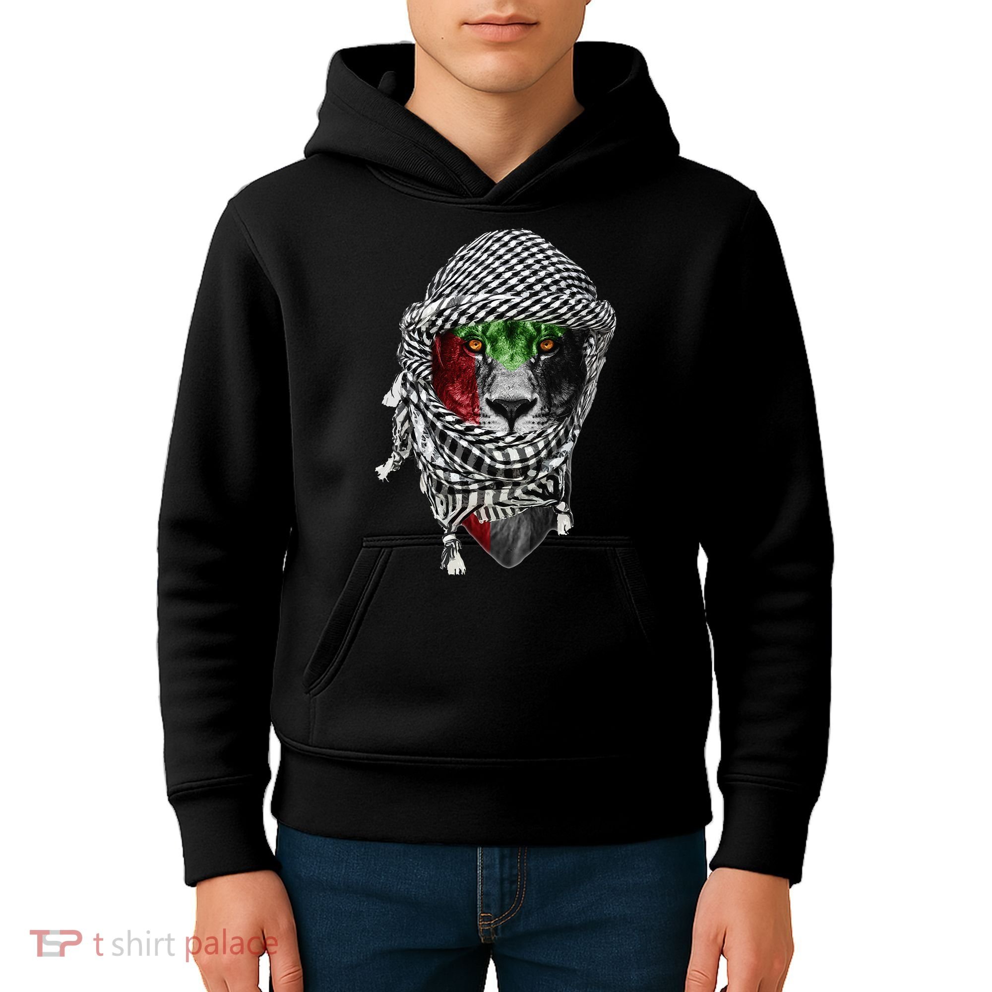 Free palestine Palestinian lion Kids Hoodie