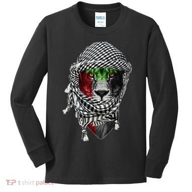 Free palestine Palestinian lion Kids Long Sleeve Shirt