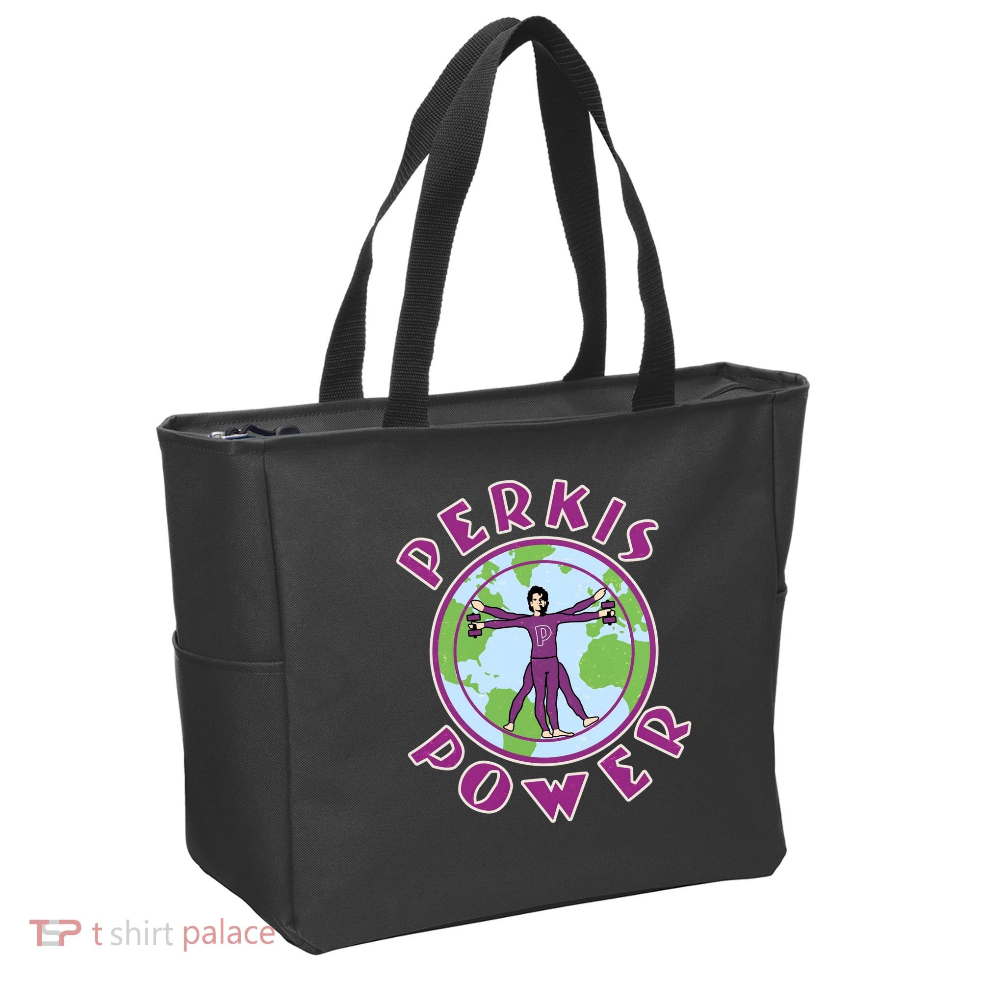 Funny Perkis Power Fitness Logo Tote Bag
