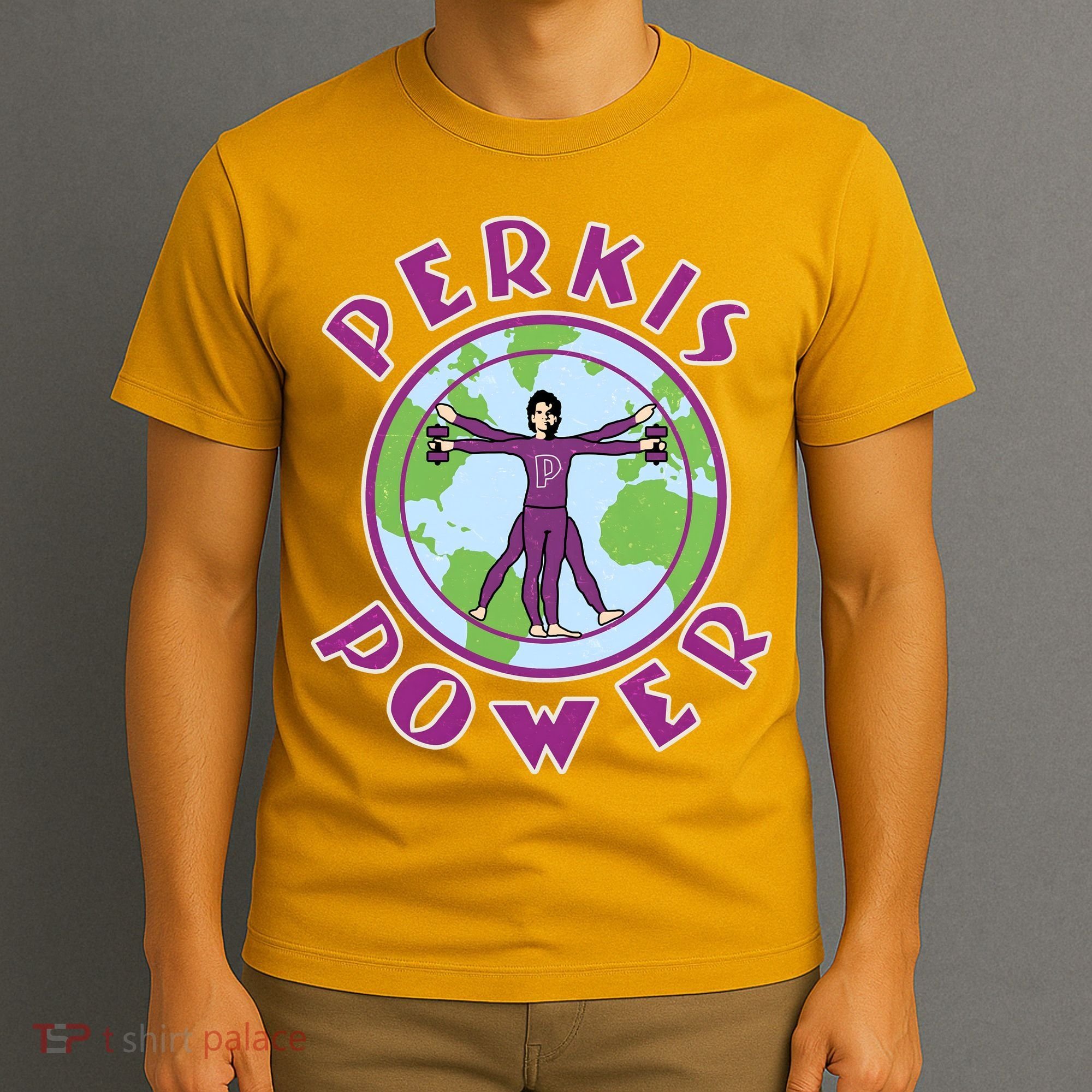 Funny Perkis Power Fitness Logo T-Shirt