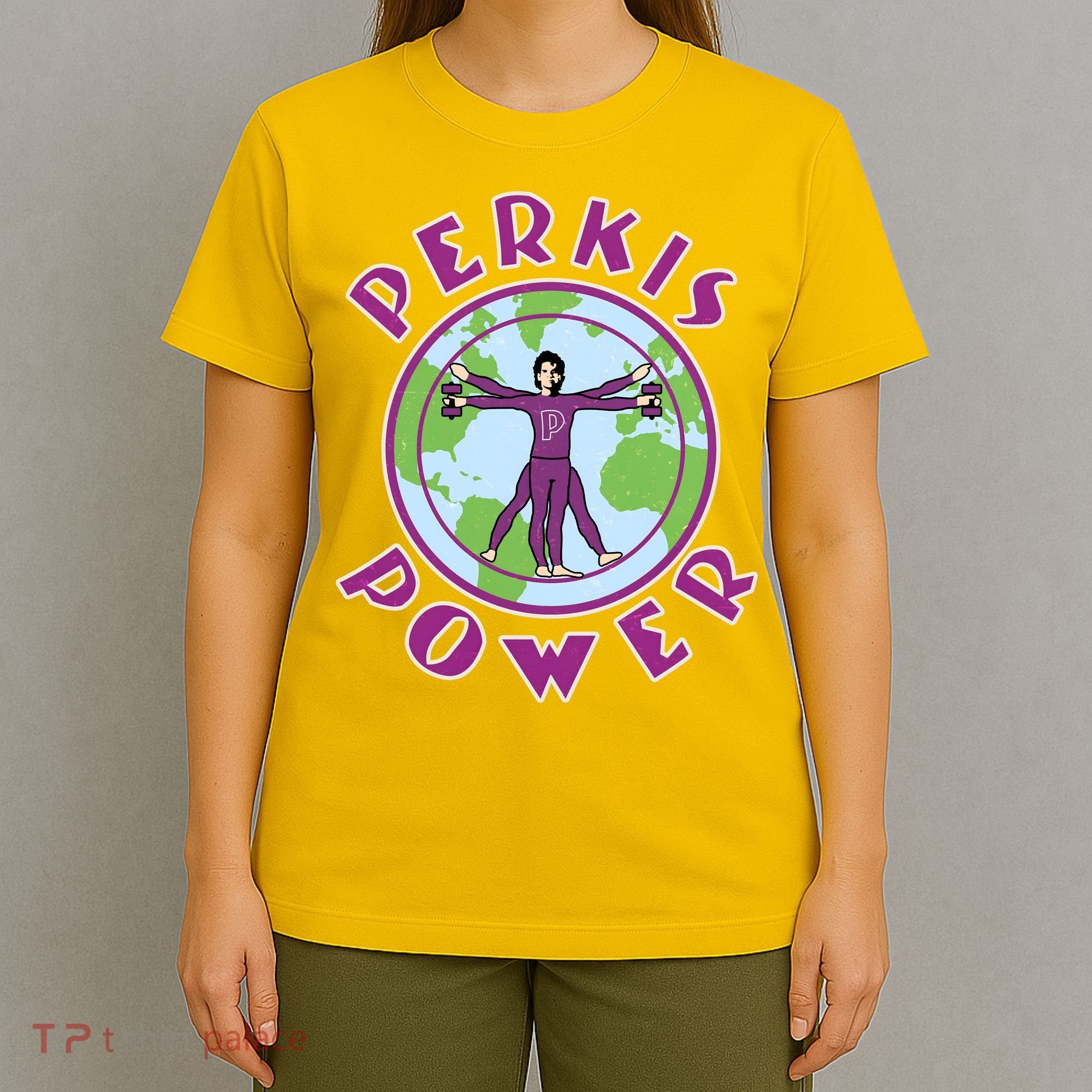 Funny Perkis Power Fitness Logo T-Shirt