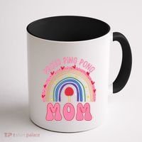 Funny Ping Pong Table Tennis Proud Ping Pong Mom Rainbow Gift Coffee Mug thumb 1