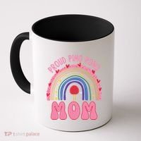 Funny Ping Pong Table Tennis Proud Ping Pong Mom Rainbow Gift Coffee Mug thumb 0
