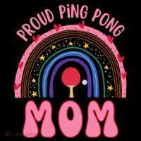 Funny Ping Pong Table Tennis Proud Ping Pong Mom Rainbow Gift Coffee Mug thumb 5