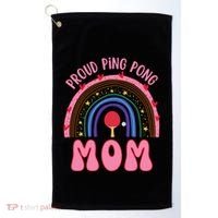 Funny Ping Pong Table Tennis Proud Ping Pong Mom Rainbow Gift Golf Towel thumb 0
