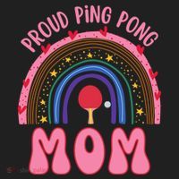 Funny Ping Pong Table Tennis Proud Ping Pong Mom Rainbow Gift Golf Towel thumb 3