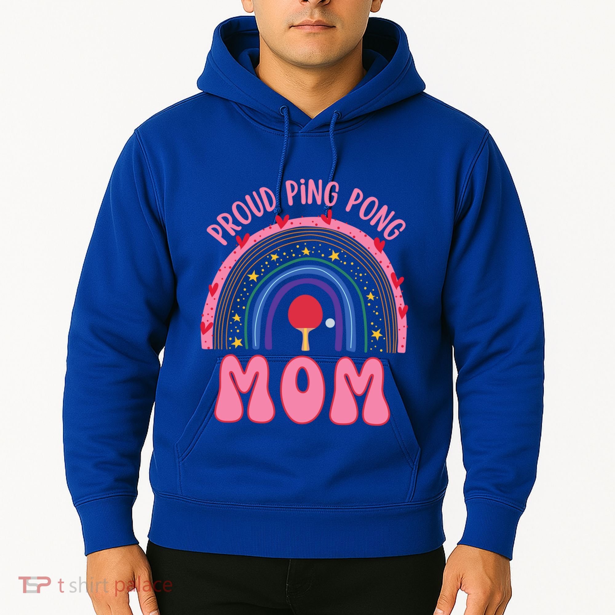 Funny Ping Pong Table Tennis Proud Ping Pong Mom Rainbow Gift Hoodie