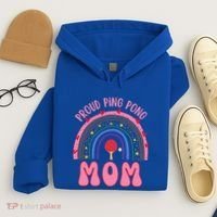 Funny Ping Pong Table Tennis Proud Ping Pong Mom Rainbow Gift Hoodie thumb 4
