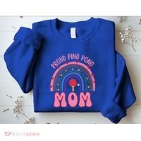 Funny Ping Pong Table Tennis Proud Ping Pong Mom Rainbow Gift Sweatshirt thumb 2
