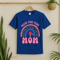 Funny Ping Pong Table Tennis Proud Ping Pong Mom Rainbow Gift T-Shirt thumb 2