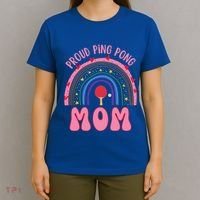 Funny Ping Pong Table Tennis Proud Ping Pong Mom Rainbow Gift T-Shirt thumb 4