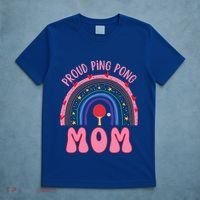 Funny Ping Pong Table Tennis Proud Ping Pong Mom Rainbow Gift T-Shirt thumb 5