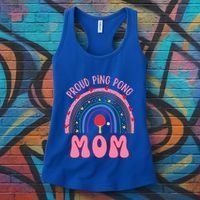 Funny Ping Pong Table Tennis Proud Ping Pong Mom Rainbow Gift Women's Tank Top thumb 3