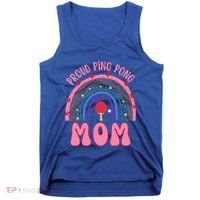 Funny Ping Pong Table Tennis Proud Ping Pong Mom Rainbow Gift Tank Top thumb 0