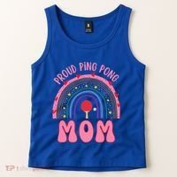 Funny Ping Pong Table Tennis Proud Ping Pong Mom Rainbow Gift Tank Top thumb 2