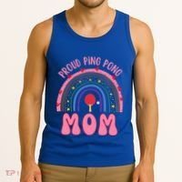Funny Ping Pong Table Tennis Proud Ping Pong Mom Rainbow Gift Tank Top thumb 3